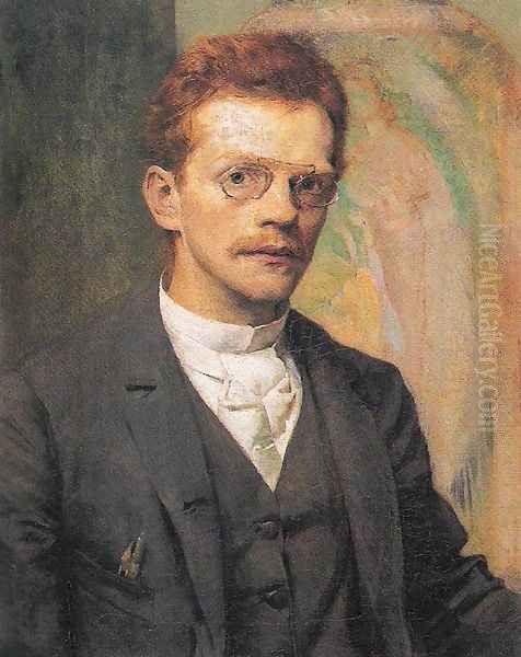 Self-Portrait Oil Painting by Jozef Mehoffer