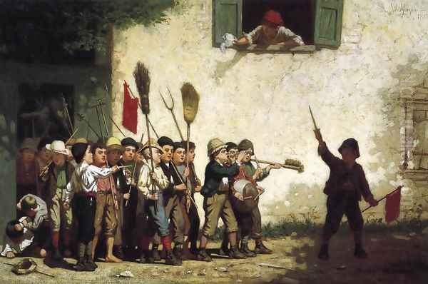 Young Soldiers Oil Painting by William Penn Morgan