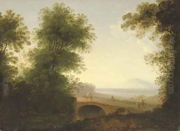 Classical landscape with the Flight into Egypt Oil Painting by Jacob More