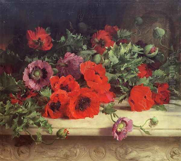 Poppies Oil Painting by William Muckley