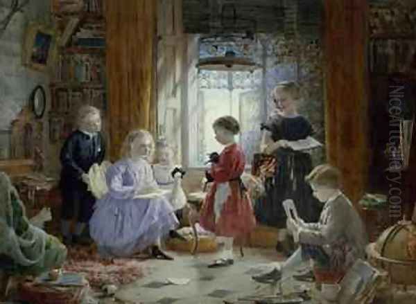 Schooltime Oil Painting by William Muckley