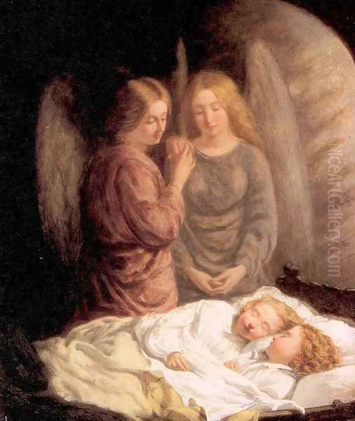 Guardian Angels 1860 Oil Painting by J.H.S Mann