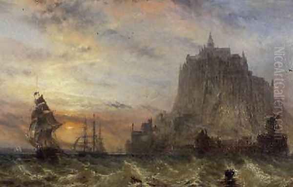 Mont St Michel Normandy Oil Painting by Claude T. Stanfield Moore