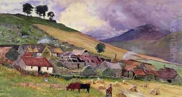 A Scottish Farm Oil Painting by William Henry Millais