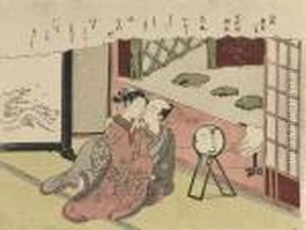 Circa 1768 Oil Painting by Suzuki Harunobu