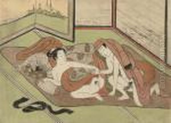 Circa 1768 Oil Painting by Suzuki Harunobu