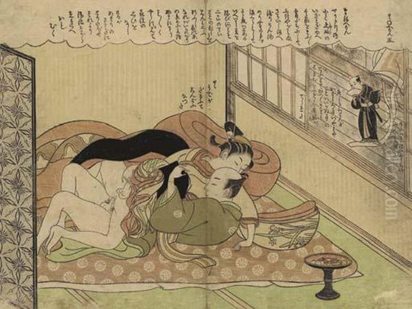 Furyu Enshoku Maneemon (fashionable Erotic Maneemon) Oil Painting by Suzuki Harunobu