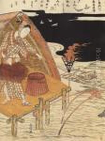 Pluviers De La Riviere De Cristal Oil Painting by Suzuki Harunobu