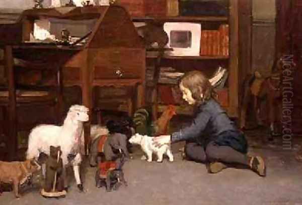 Favourite Toys 1902 Oil Painting by Francois Henri Morisset