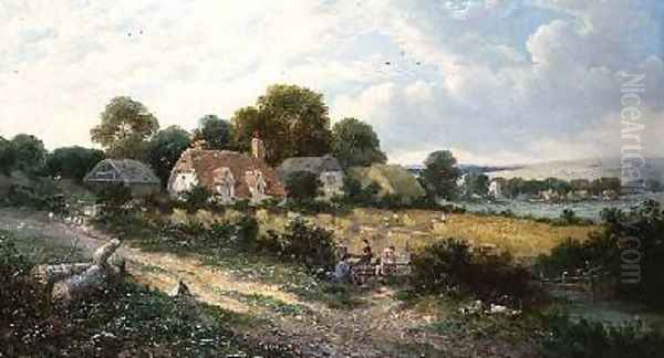 Haymaking Oil Painting by James Edwin Meadows