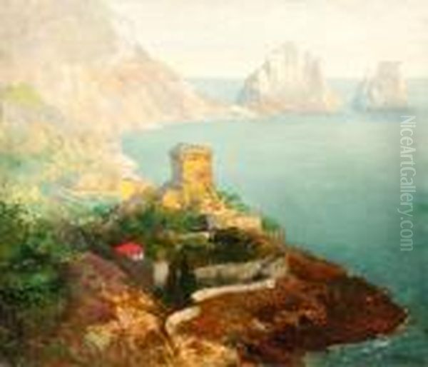 Capri Oil Painting by Gyula Hary