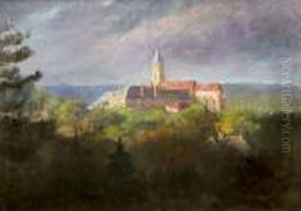 Villach Napsutesben Oil Painting by Gyula Hary