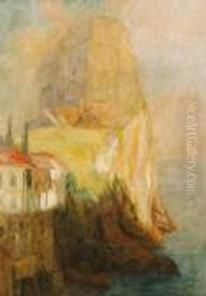 Capri Oil Painting by Gyula Hary