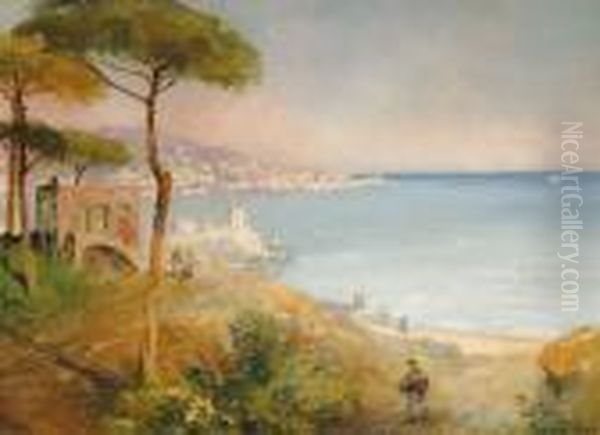 Pozzuoli Latkepe Oil Painting by Gyula Hary