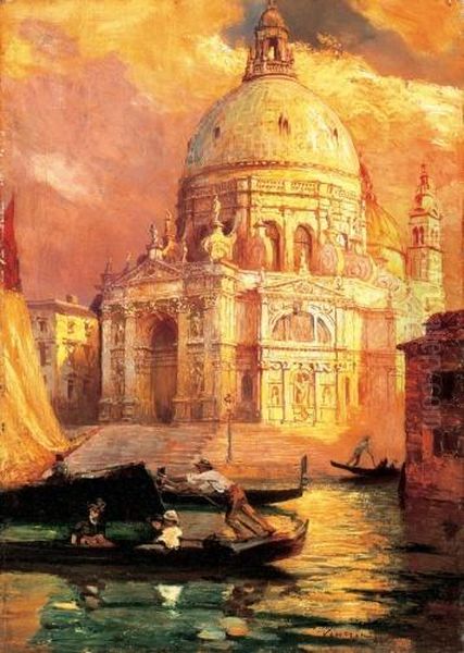 Venice (honeymoon) Oil Painting by Gyula Hary