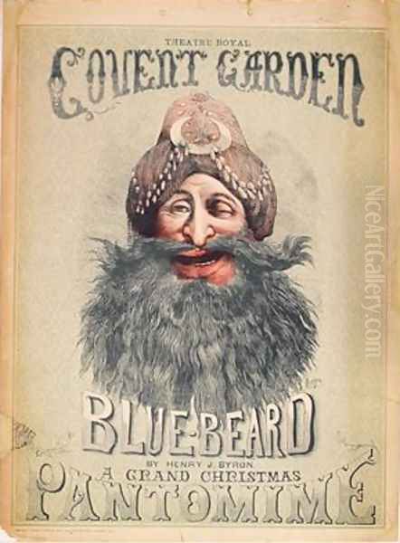 Poster for a Christmas pantomime of Blue Beard Oil Painting by Matthew 