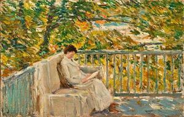 The Balcony Oil Painting by Frederick Childe Hassam