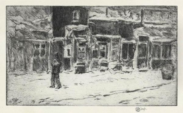 Old Shops Oil Painting by Frederick Childe Hassam