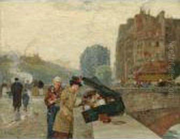 Quai St. Michel Oil Painting by Frederick Childe Hassam