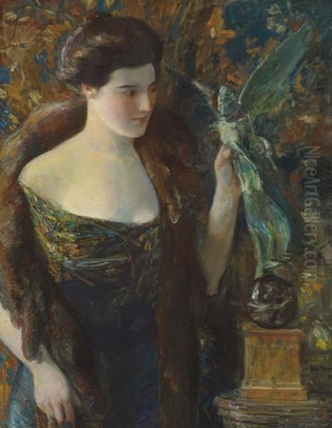 Portrait Of Mrs. Corbett Oil Painting by Frederick Childe Hassam