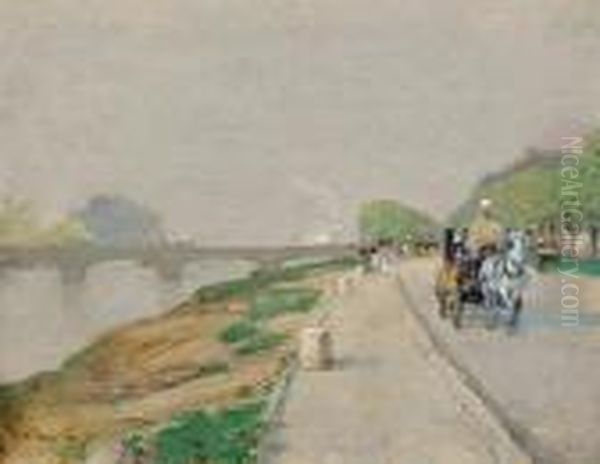 Banks Of The Seine Oil Painting by Frederick Childe Hassam