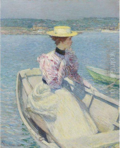 The White Dory, Gloucester Oil Painting by Frederick Childe Hassam