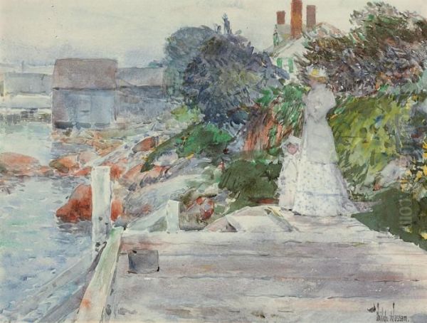 Ocean Front, Gloucester, Massachusetts Oil Painting by Frederick Childe Hassam