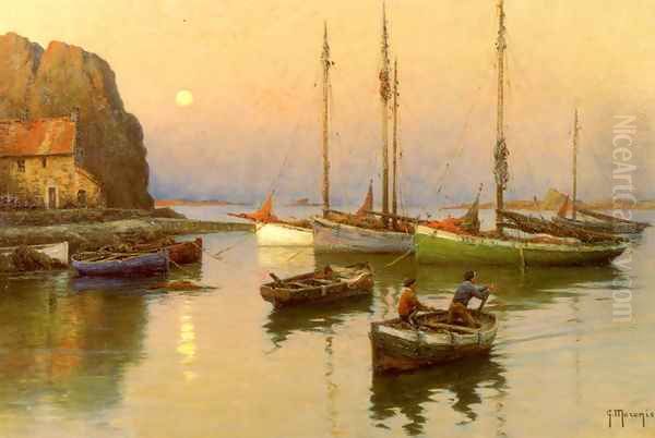 Back To The Quay Oil Painting by Georges-Philibert-Charles Maroniez