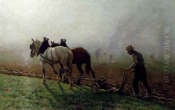 The Ploughman Oil Painting by Georges-Philibert-Charles Maroniez