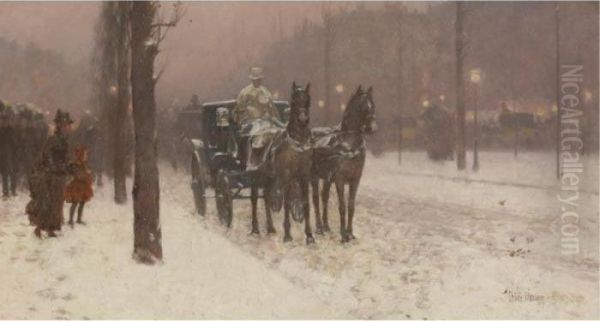 Paris, Winter Day Oil Painting by Frederick Childe Hassam