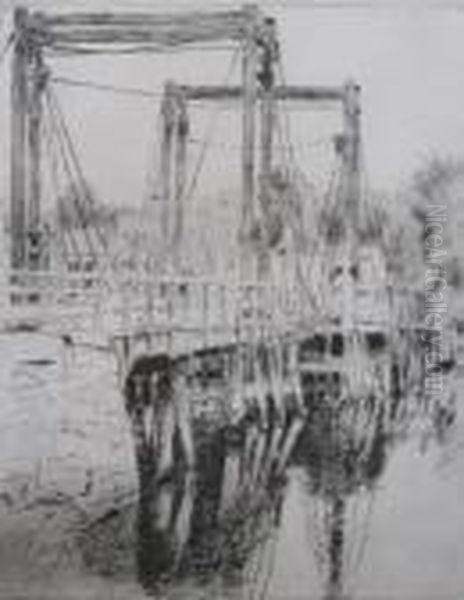 The Old Toll Bridge Oil Painting by Frederick Childe Hassam