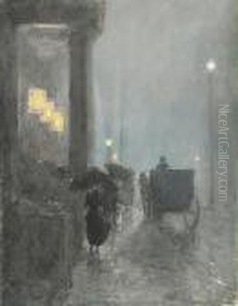 Fifth Avenue, Evening Oil Painting by Frederick Childe Hassam