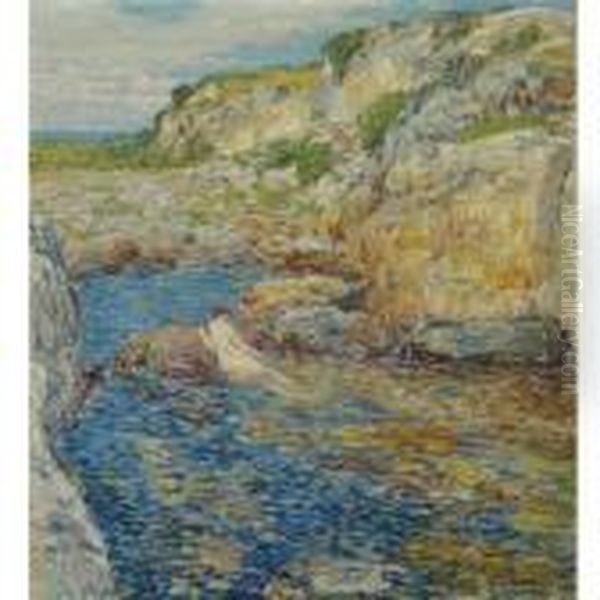 Rockweed Pool Oil Painting by Frederick Childe Hassam