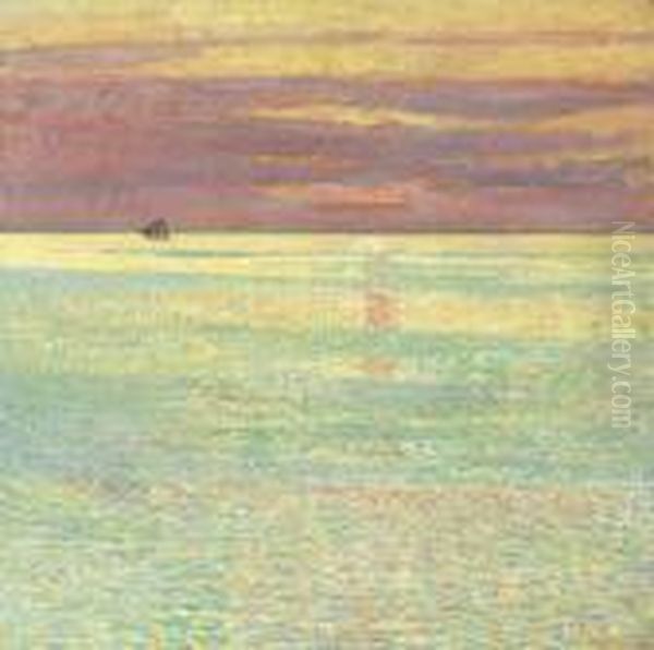 Sunset At Sea Oil Painting by Frederick Childe Hassam