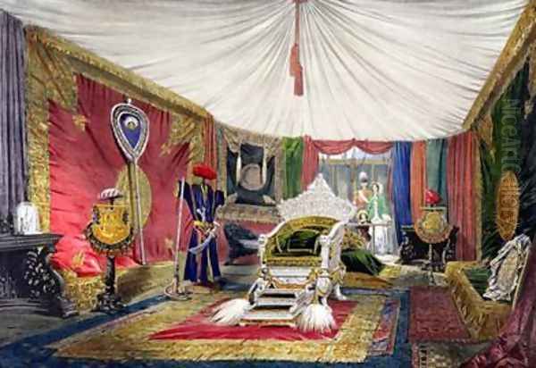 View of the tented room and ivory carved throne Oil Painting by Peter Mabuse