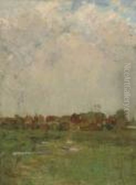 Landscape (marshland) Oil Painting by Frederick Childe Hassam