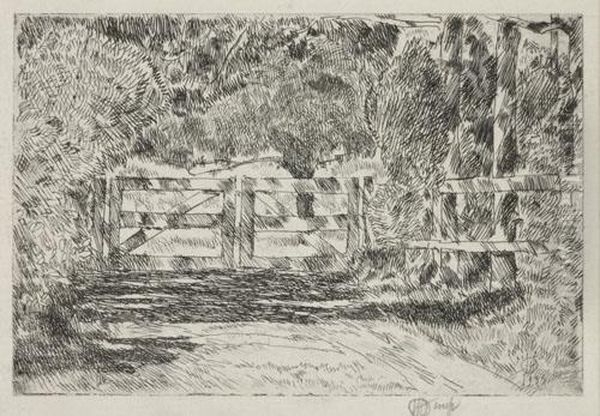 Green Gate Oil Painting by Frederick Childe Hassam