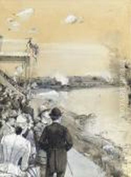 Regatta Oil Painting by Frederick Childe Hassam