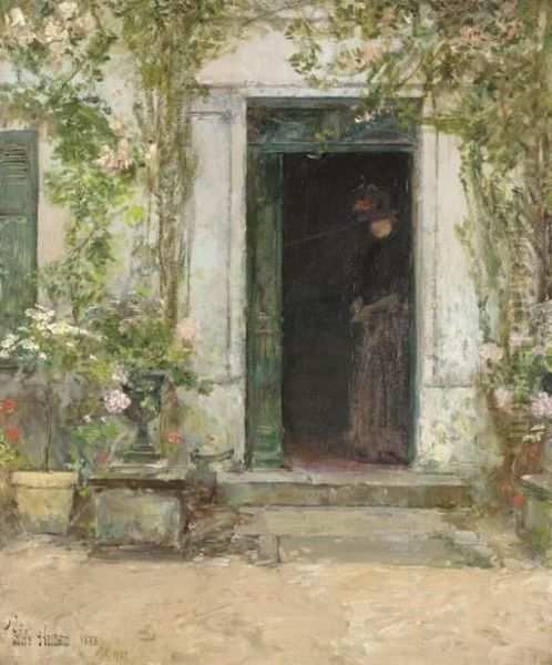 In The Doorway Oil Painting by Frederick Childe Hassam