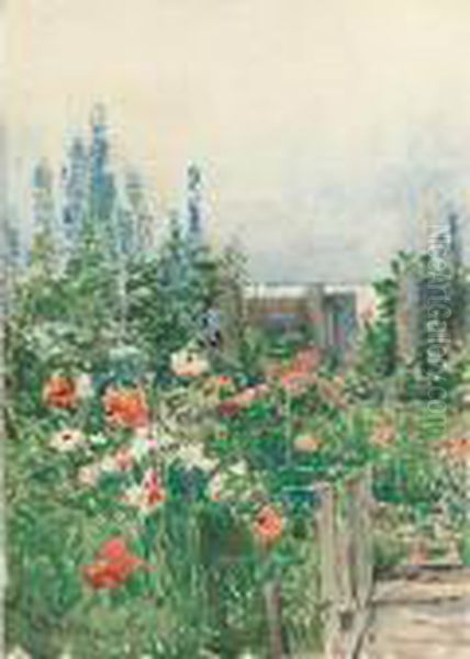 Home Of The Hummingbird Oil Painting by Frederick Childe Hassam