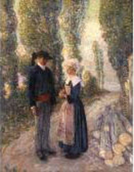 In Brittany, The Evening Hour, Pont Aven Oil Painting by Frederick Childe Hassam