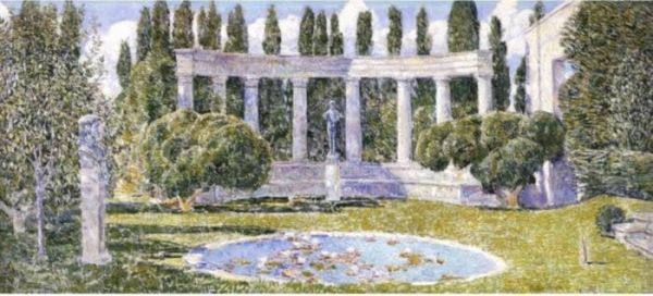 The Josiah Bartlett Garden, Amagansett Oil Painting by Frederick Childe Hassam