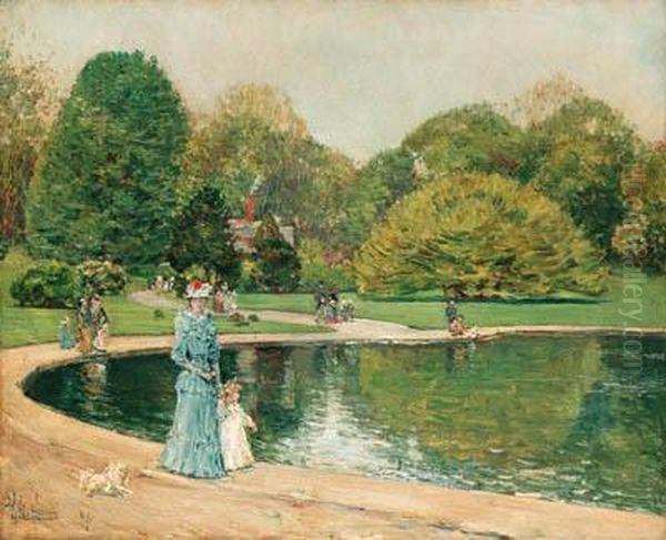 Central Park Oil Painting by Frederick Childe Hassam