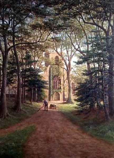 Harewood Church Yorkshire Oil Painting by William Mellor