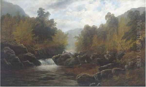 On the Lledr, near Bettws-y-Coed Oil Painting by William Mellor