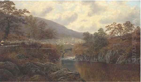 Pont-y-Aberglaslyn, North Wales Oil Painting by William Mellor