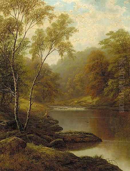 On the Wharf, Bolton Woods, Yorkshire Oil Painting by William Mellor