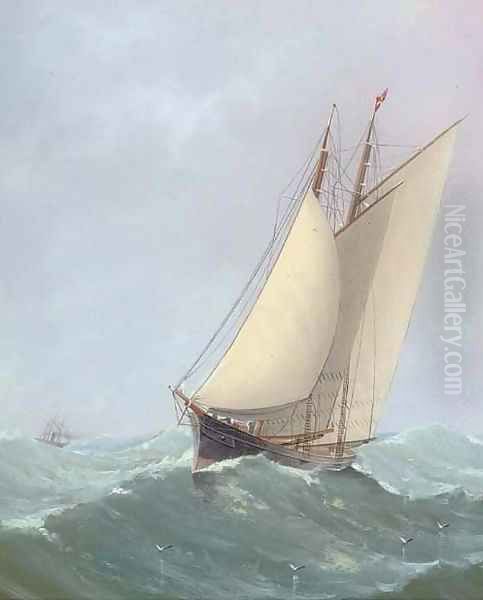 Housed topmasts Oil Painting by Charles Keith Miller