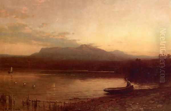 Along the Lakeshore at Dusk Oil Painting by George Herbert McCord