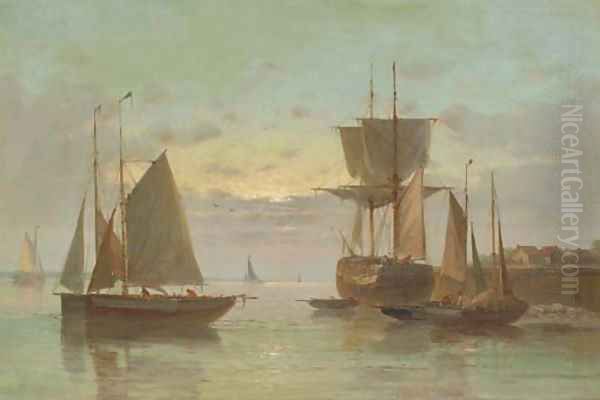 In the Harbor Oil Painting by George Herbert McCord